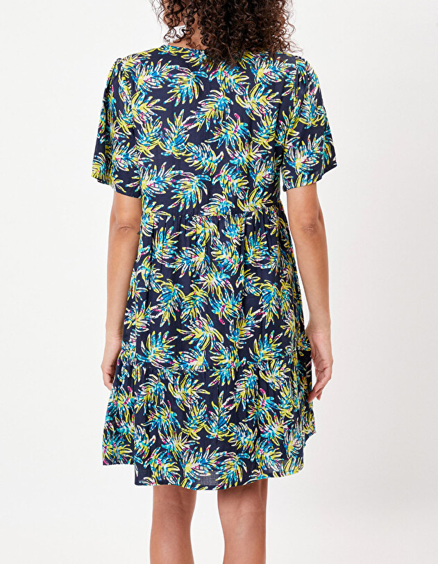 Robe coton bio &eacute;vas&eacute;e &agrave; volants imprim&eacute; La Fianc&eacute;e