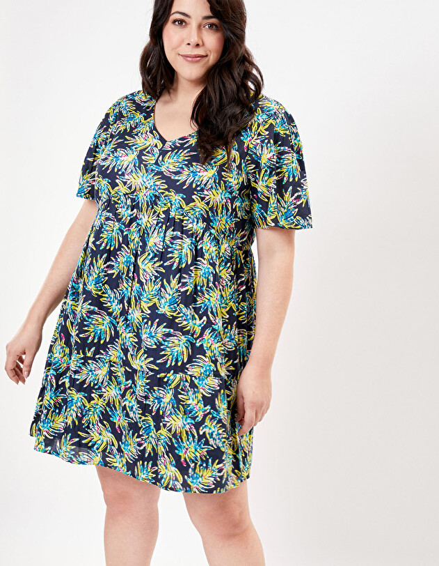 Robe coton bio &eacute;vas&eacute;e &agrave; volants imprim&eacute; La Fianc&eacute;e