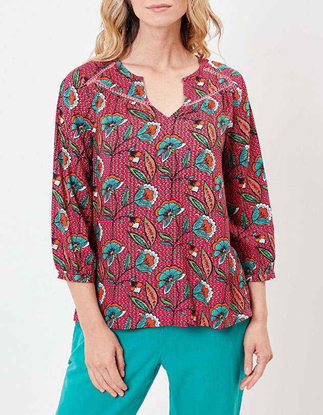 Blouse ample fluide imprim&eacute; La Fianc&eacute;e