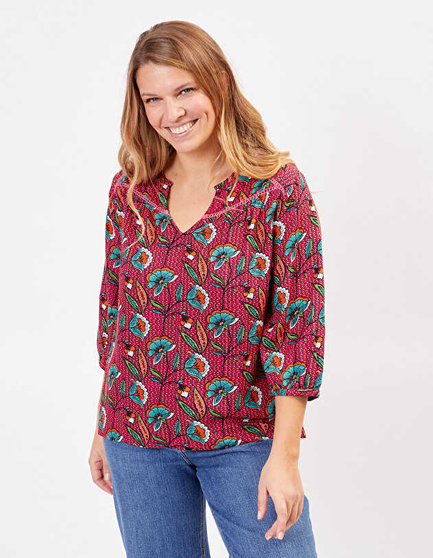 Blouse ample fluide imprim&eacute; La Fianc&eacute;e