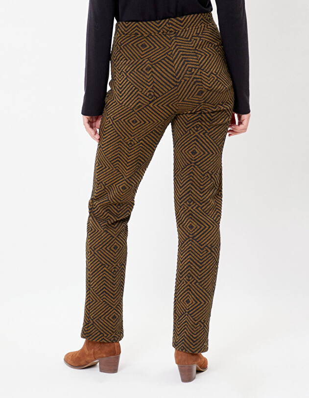 Pantalon droit maille souple imprim&eacute; La Fianc&eacute;e