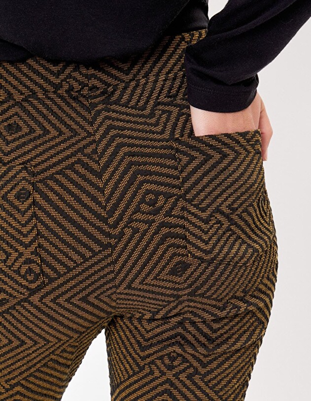 Pantalon droit maille souple imprim&eacute; La Fianc&eacute;e