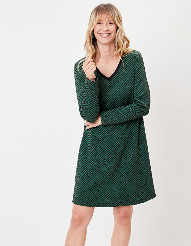 Robe maille &eacute;vas&eacute;e imprim&eacute; La Fianc&eacute;e