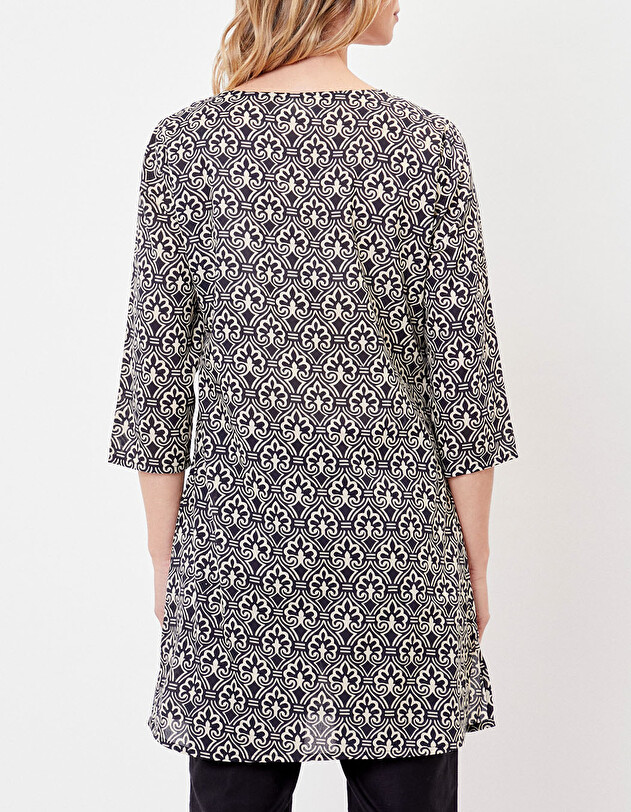 Tunique longue femme voile de coton bio imprim&eacute; La Fianc&eacute;e