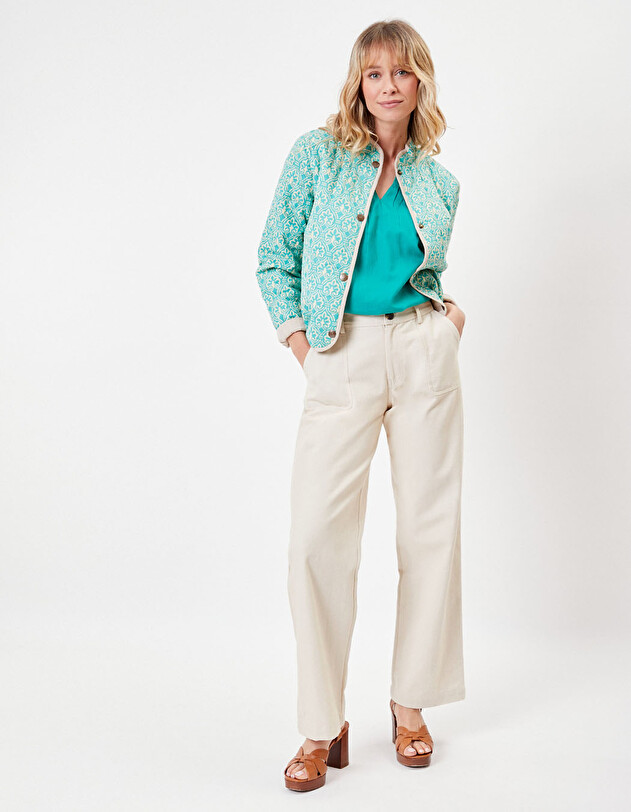 Veste matelass&eacute;e doubl&eacute;e coton bio imprim&eacute; La Fianc&eacute;e