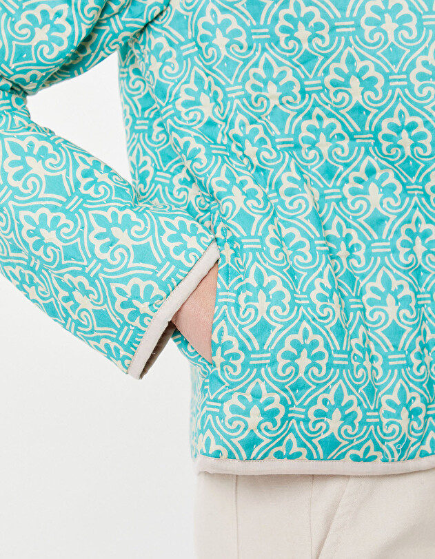 Veste matelass&eacute;e doubl&eacute;e coton bio imprim&eacute; La Fianc&eacute;e