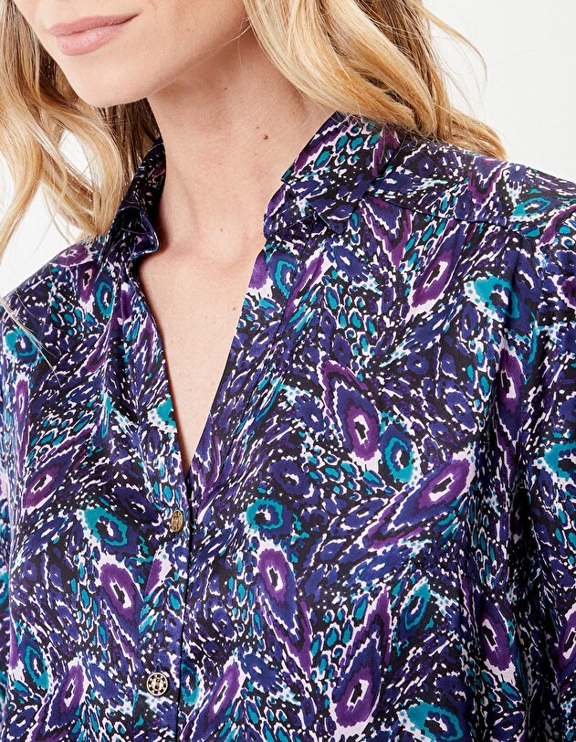 Chemise fluide satin de viscose imprim&eacute; La Fianc&eacute;e