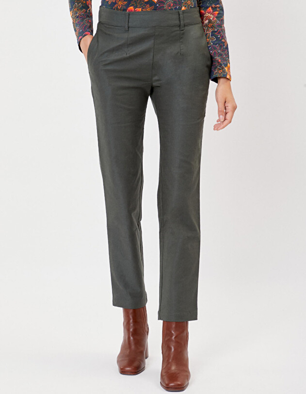 Pantalon droit toile de coton bio imprim&eacute; La Fianc&eacute;e