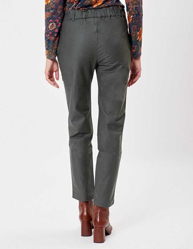 Pantalon droit toile de coton bio imprim&eacute; La Fianc&eacute;e