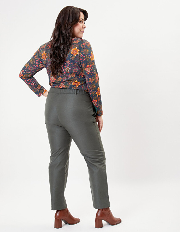 Pantalon droit toile de coton bio imprim&eacute; La Fianc&eacute;e
