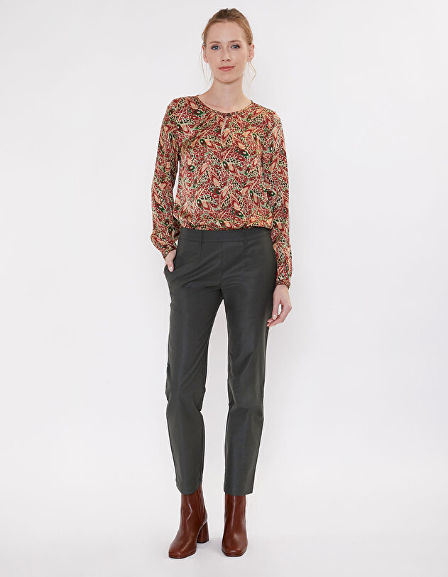 Pantalon droit toile de coton bio imprim&eacute; La Fianc&eacute;e