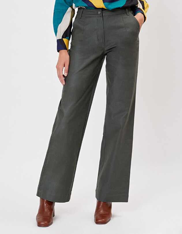 Pantalon large toile de coton bio imprim&eacute; La Fianc&eacute;e