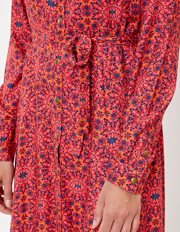 Robe chemise midi fluide imprim&eacute; La Fianc&eacute;e