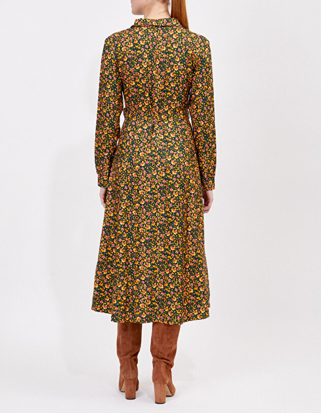 Robe chemise midi fluide imprim&eacute; La Fianc&eacute;e