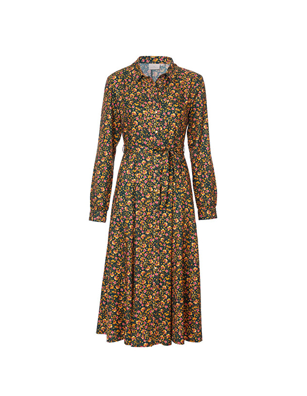 Robe chemise midi fluide imprim&eacute; La Fianc&eacute;e