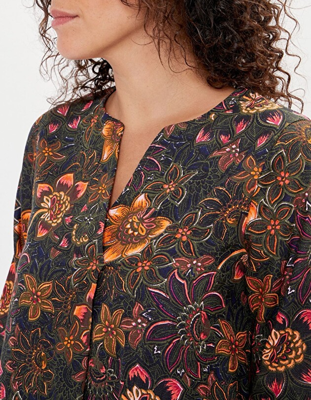 Robe trap&egrave;ze coton bio imprim&eacute; La Fianc&eacute;e