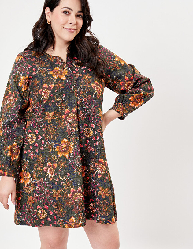 Robe trap&egrave;ze coton bio imprim&eacute; La Fianc&eacute;e