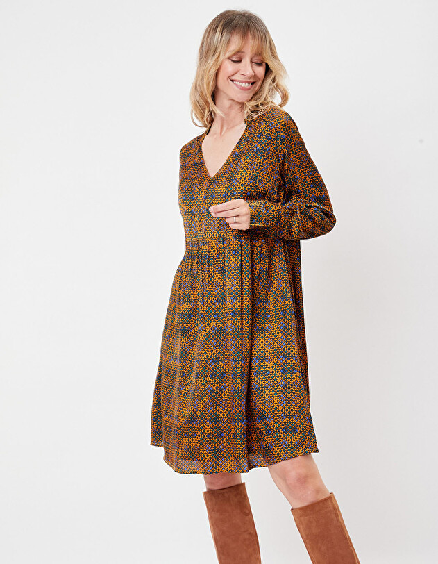 Robe ample satin de viscose imprim&eacute; La Fianc&eacute;e