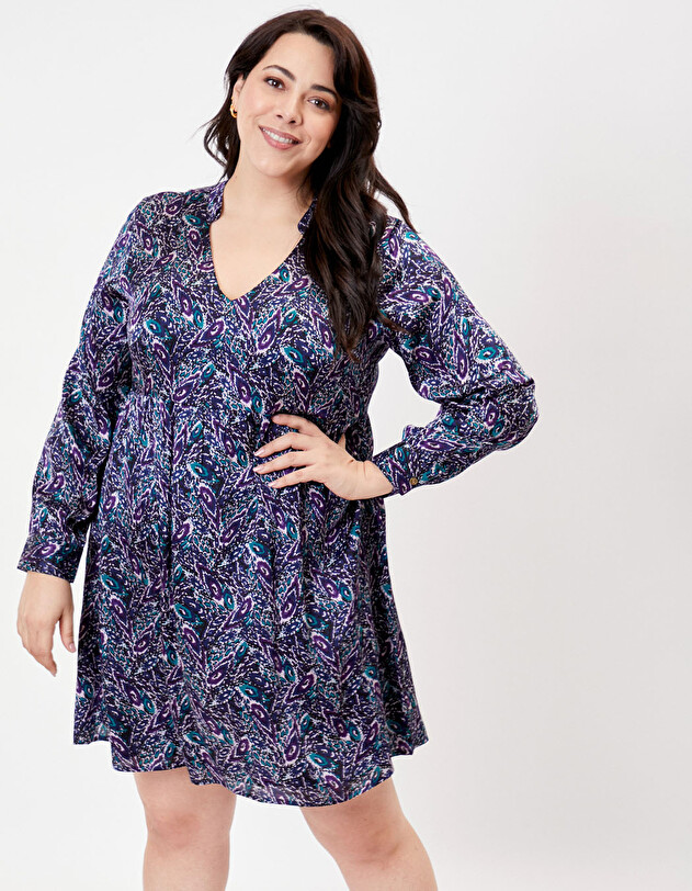 Robe ample satin de viscose imprim&eacute; La Fianc&eacute;e