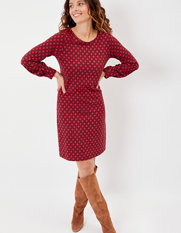 Robe fluide droite maille imprim&eacute; La Fianc&eacute;e