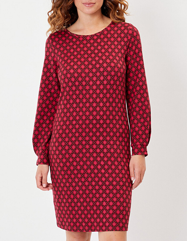 Robe fluide droite maille imprim&eacute; La Fianc&eacute;e