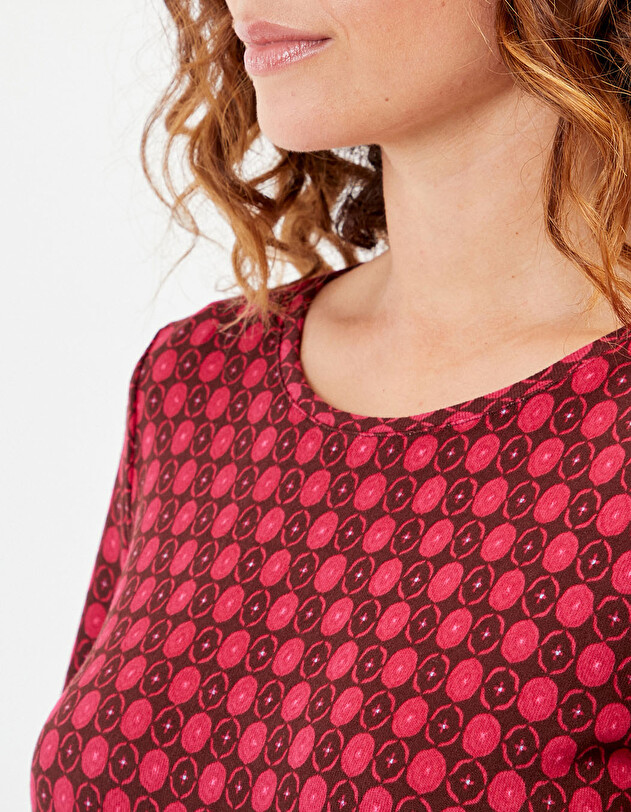 Robe fluide droite maille imprim&eacute; La Fianc&eacute;e