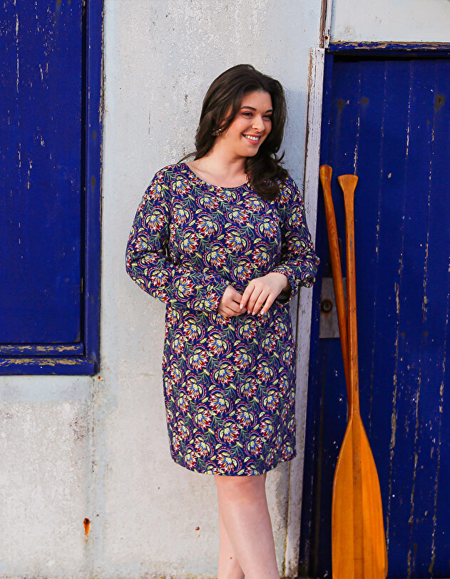 Robe fluide droite maille imprim&eacute; La Fianc&eacute;e