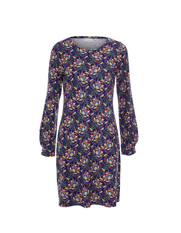 Robe fluide droite maille imprim&eacute; La Fianc&eacute;e