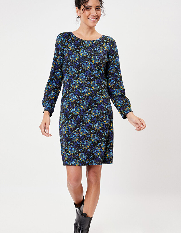 Robe fluide droite maille imprim&eacute; La Fianc&eacute;e