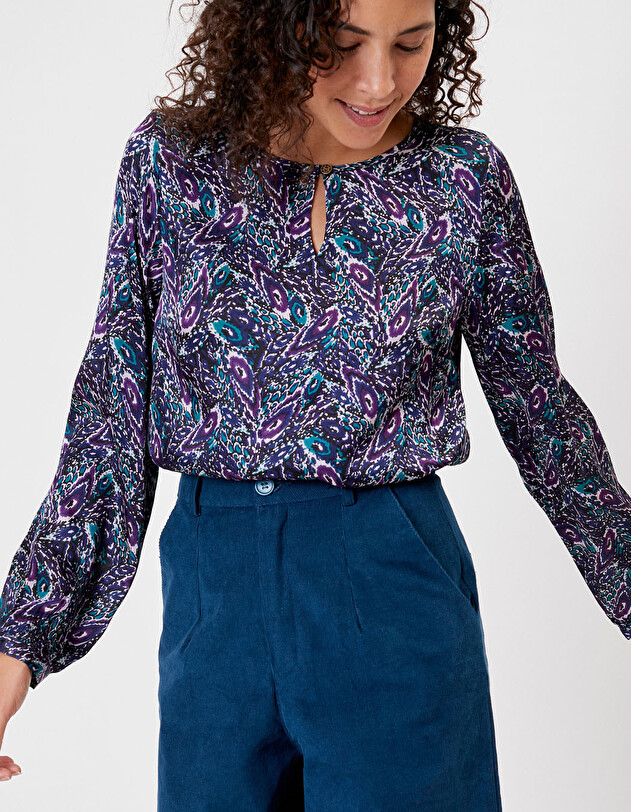 Top droit satin de viscose imprim&eacute; La Fianc&eacute;e