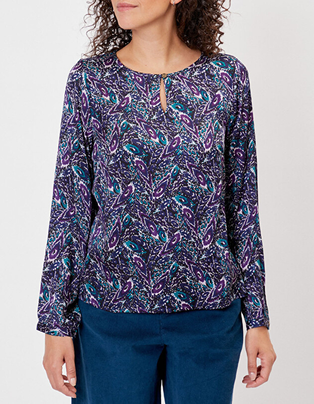 Top droit satin de viscose imprim&eacute; La Fianc&eacute;e