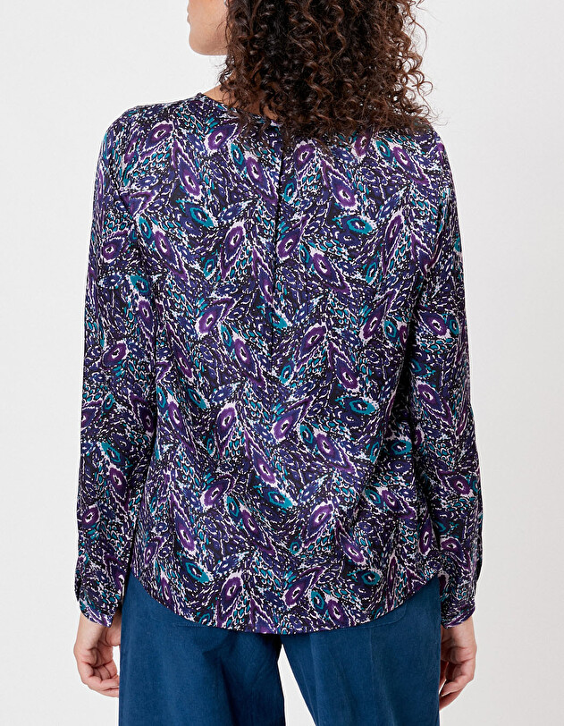 Top droit satin de viscose imprim&eacute; La Fianc&eacute;e