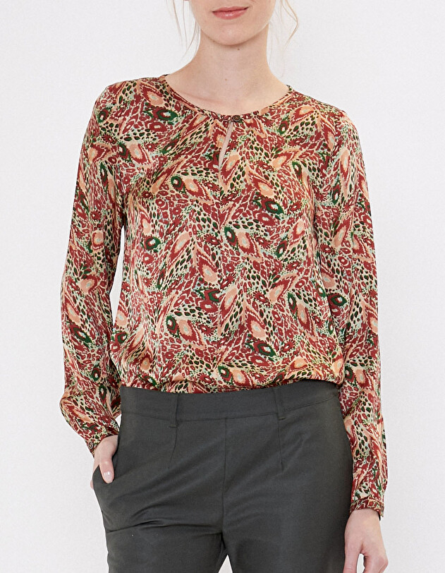 Top droit satin de viscose imprimé La Fiancée