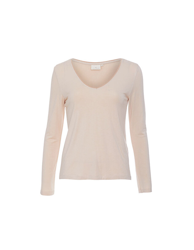 T-shirt uni fluide col v imprim&eacute; La Fianc&eacute;e