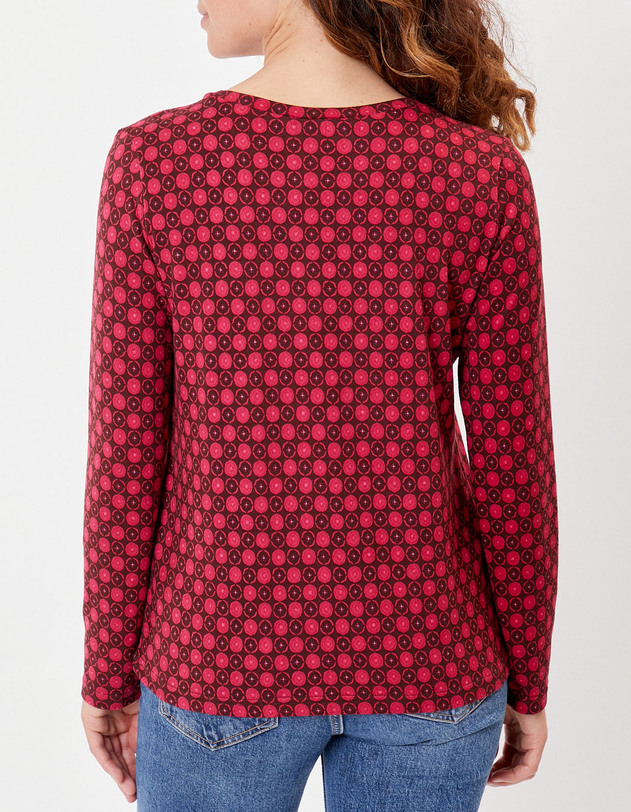 T-shirt fluide col V maille imprim&eacute; La Fianc&eacute;e
