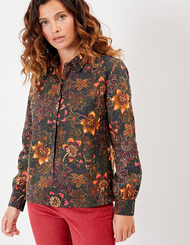 Top chemise femme coton bio imprim&eacute; La Fianc&eacute;e