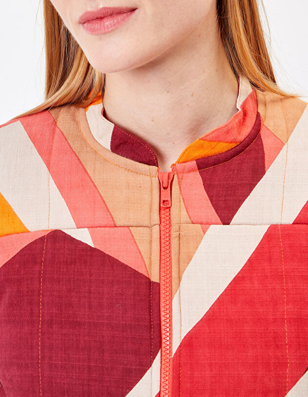 Veste courte matelass&eacute;e coton bio imprim&eacute; La Fianc&eacute;e