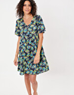 Robe coton bio évasée à volants imprimé La Fiancée