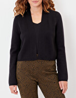 Gilet court maille uni femme imprimé La Fiancée