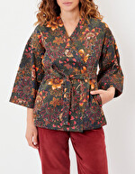 Kimono femme court coton bio imprimé La Fiancée