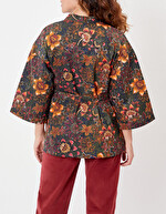 Kimono femme court coton bio imprimé La Fiancée