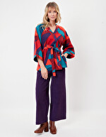 Kimono femme court coton bio imprimé La Fiancée