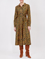 Robe chemise midi fluide imprim&eacute; La Fianc&eacute;e