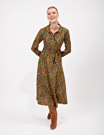 Robe chemise midi fluide imprim&eacute; La Fianc&eacute;e