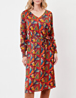 Robe midi fluide satin imprimé La Fiancée