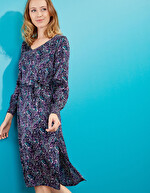 Robe midi fluide satin imprimé La Fiancée