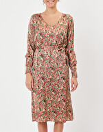Robe midi fluide satin imprim&eacute; La Fianc&eacute;e