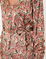 Robe midi fluide satin imprim&eacute; La Fianc&eacute;e