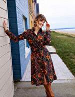 Robe chemise midi coton bio imprim&eacute; La Fianc&eacute;e