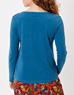 T-shirt uni coton bio col bateau imprimé La Fiancée